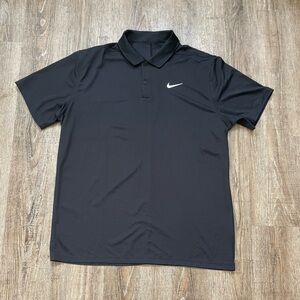 Nike Mens Short Sleeve Tennis Polo Shirt Black Sz Large DD8372-010